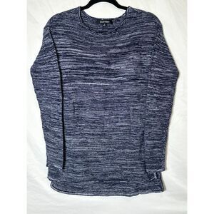 Ellen Tracy Women's Warm Navy Blue Marled Loose Knit Long Sleeve Sweater Size S